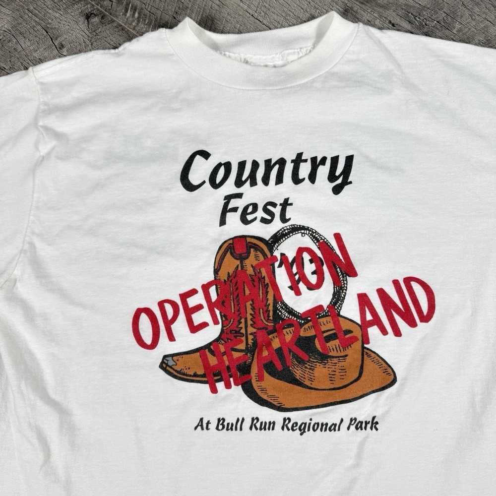 VNTG Country Fest Operation Heartland Festival T-Shirt USA Made Single Stitch XL